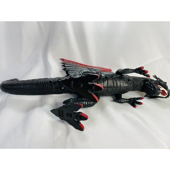 Dragon Large Toy 18 Inch Walking Roaring Moving Dragon-Lighted Red Eyes Black - Picture 5 of 12